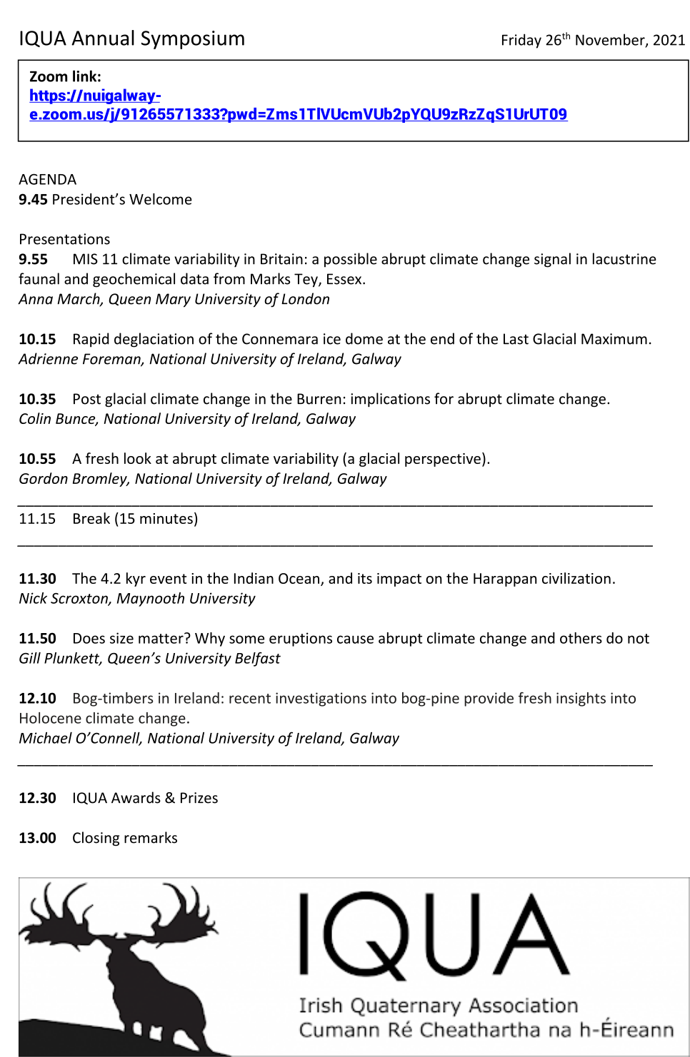 IQUA symposium 2021 programme